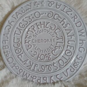 Beautiful Frankoma Pottery Trivet Cherokee  Syllabary honors Sequoyah